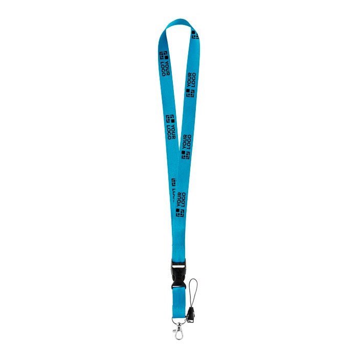 Lanyard publicitario con mini lanyard (2cm) vista principal Lanyard publicitario con mini lanyard (2cm) vista principal