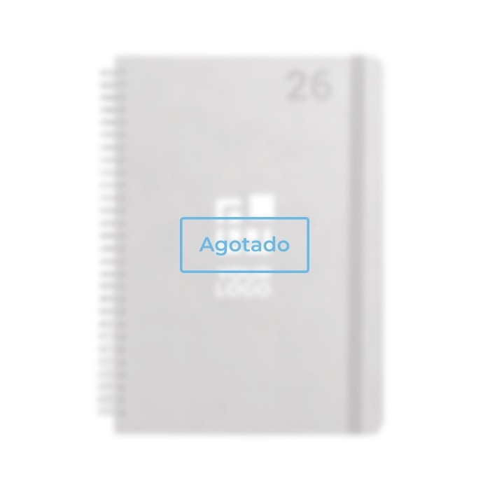 Agenda de cuero reciclado con anillas y planificación semanal B5 vista principal - agotado