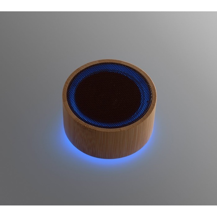 Altavoz Bluetooth personalizado bambú con luz