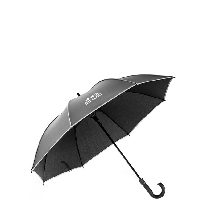 Paraguas reciclado 68 cm poliéster con detalles reflectantes Ø120 vista principal Paraguas reciclado 68 cm poliéster con detalles reflectantes Ø120 vista principal