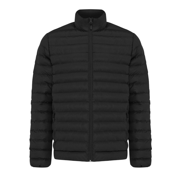 Chaqueta acolchada de poliéster reciclado hombre casual fit 70 g/m2 IQONIQ Maiko color negro