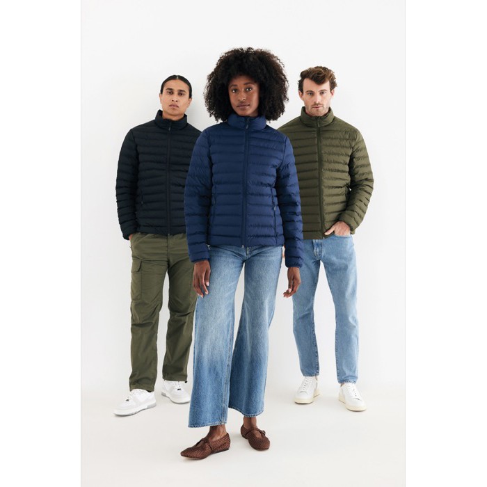 Chaqueta acolchada de poliéster reciclado hombre casual fit 70 g/m2 IQONIQ Maiko color negro