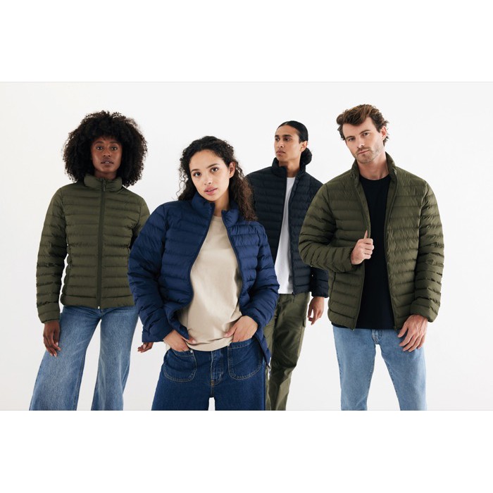 Chaqueta acolchada de poliéster reciclado hombre casual fit 70 g/m2 IQONIQ Maiko color negro