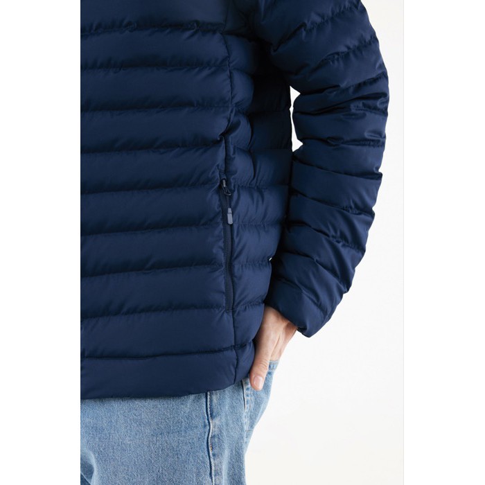 Chaqueta acolchada de poliéster reciclado hombre casual fit 70 g/m2 IQONIQ Maiko color azul marino