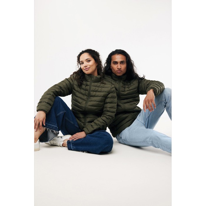 Chaqueta acolchada de poliéster reciclado hombre casual fit 70 g/m2 IQONIQ Maiko color caqui