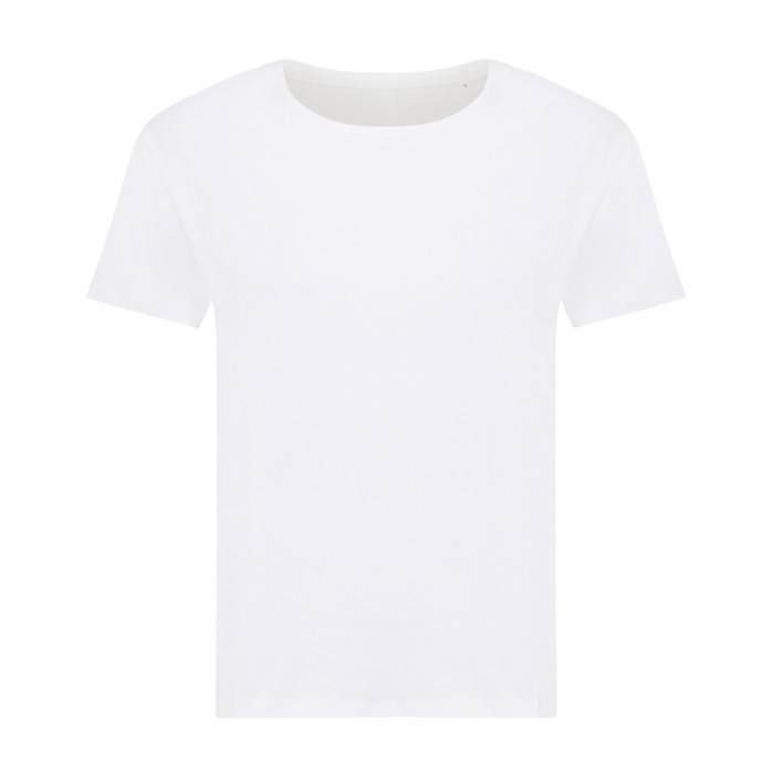 Camiseta de mujer de algodón reciclado slim fit 160 g/m2 Iqoniq color blanco