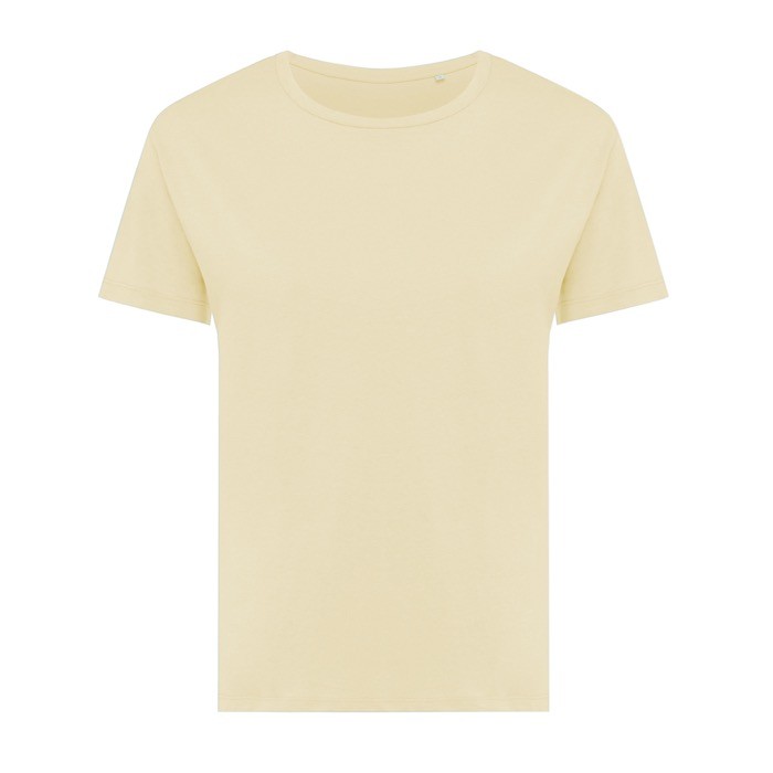 Camiseta de mujer de algodón reciclado slim fit 160 g/m2 Iqoniq color amarillo claro