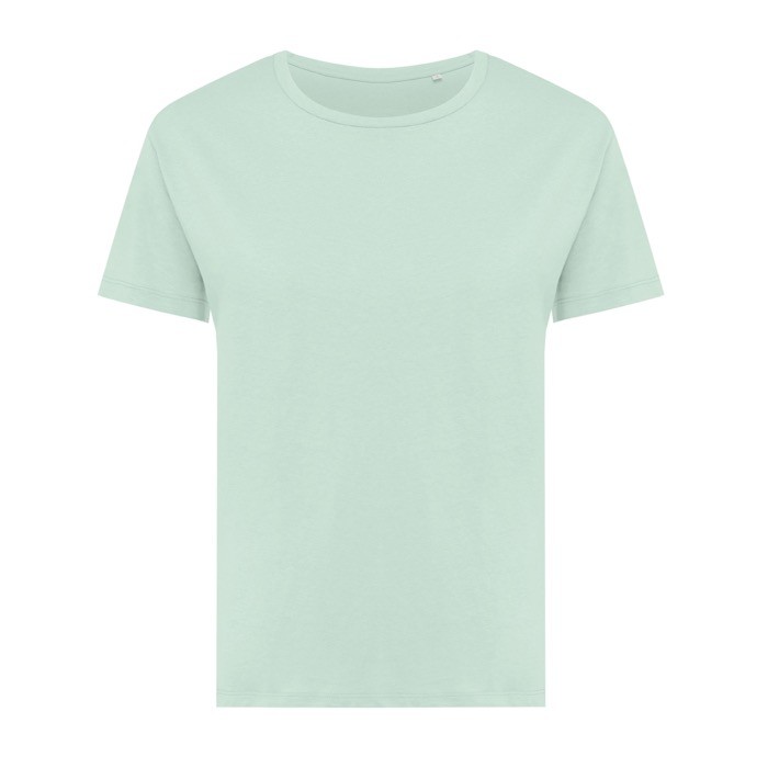 Camiseta de mujer de algodón reciclado slim fit 160 g/m2 Iqoniq color verde claro