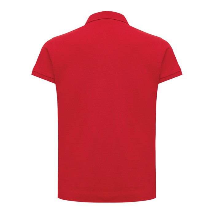 Polo piqué de algodón reciclado de mujer casual fit 220 g/m2 Iqoniq color rojo segunda vista Polo piqué de algodón reciclado de mujer casual fit 220 g/m2 Iqoniq color rojo segunda vista