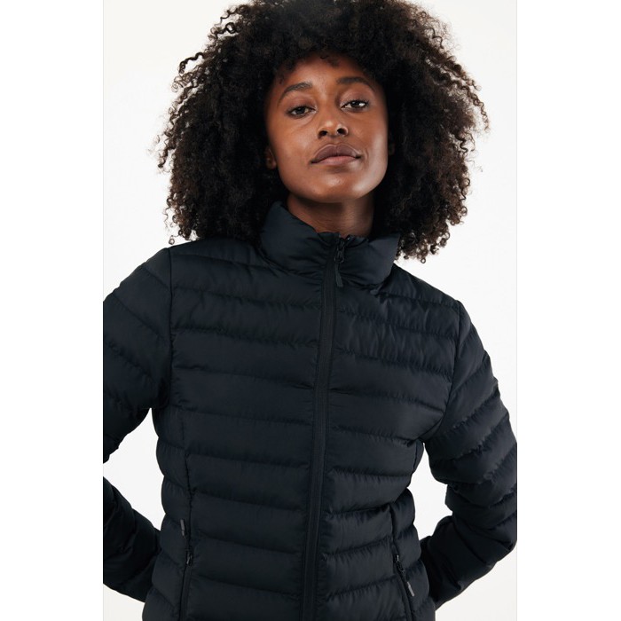Chaqueta acolchada de poliéster reciclado mujer casual fit 70 g/m2 IQONIQ Maiko color negro