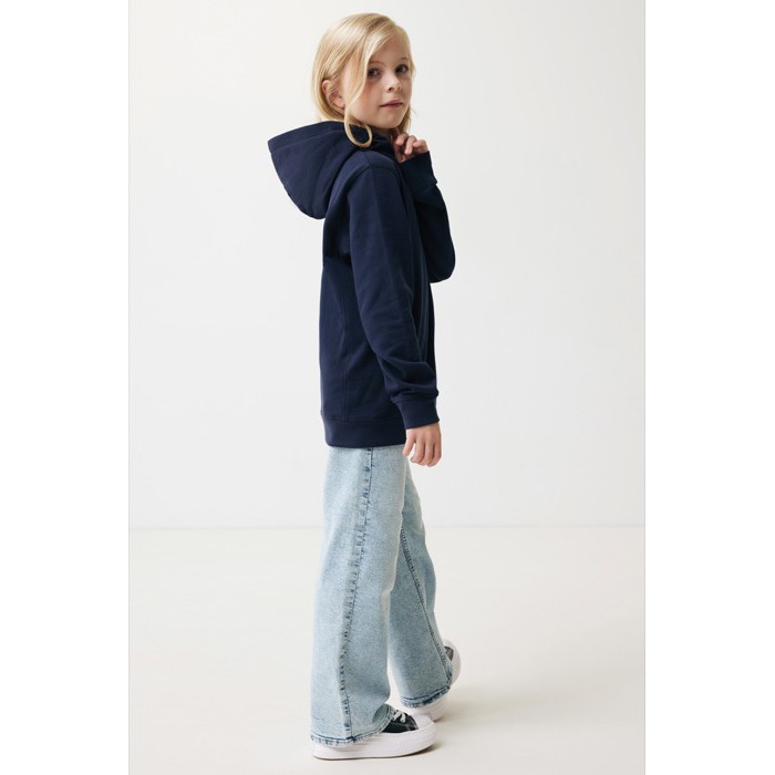 Sudadera infantil de algodón recicladocon capucha 280 g/m2 Iqoniq color azul marino Sudadera infantil de algodón recicladocon capucha 280 g/m2 Iqoniq color azul marino