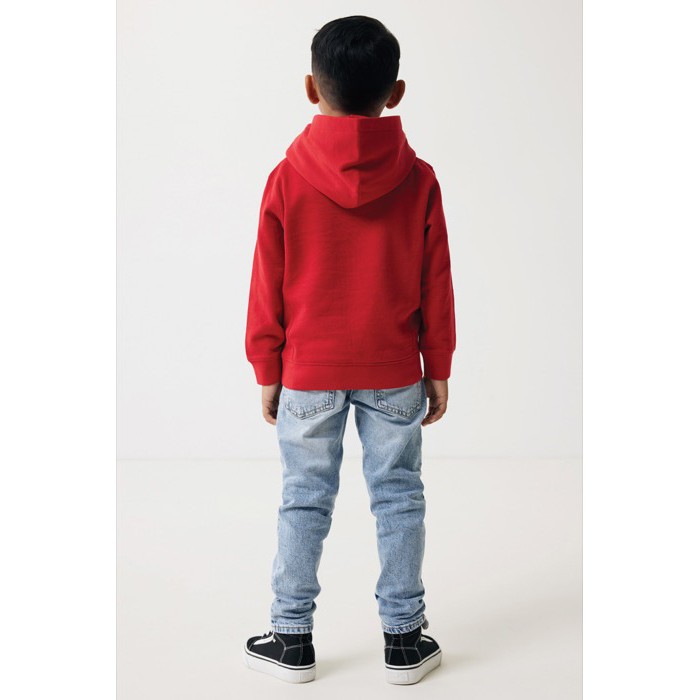 Sudadera infantil de algodón recicladocon capucha 280 g/m2 Iqoniq color rojo Sudadera infantil de algodón recicladocon capucha 280 g/m2 Iqoniq color rojo
