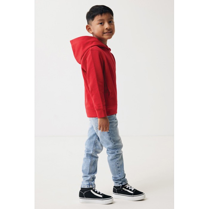 Sudadera infantil de algodón recicladocon capucha 280 g/m2 Iqoniq color rojo Sudadera infantil de algodón recicladocon capucha 280 g/m2 Iqoniq color rojo
