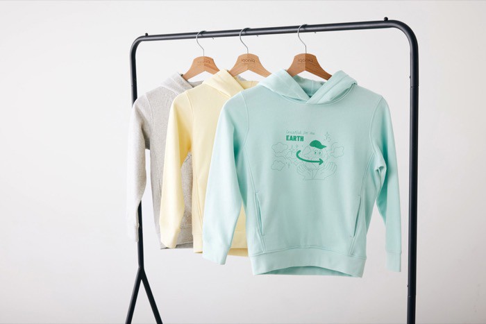 Sudadera infantil de algodón recicladocon capucha 280 g/m2 Iqoniq color gris claro segunda vista con logo Sudadera infantil de algodón recicladocon capucha 280 g/m2 Iqoniq color gris claro segunda vista con logo
