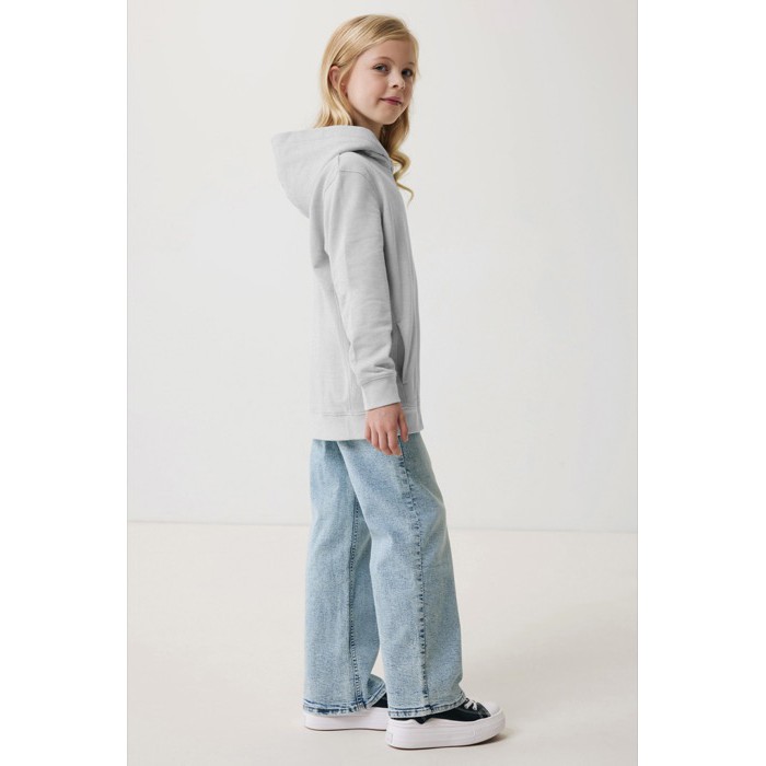 Sudadera infantil de algodón recicladocon capucha 280 g/m2 Iqoniq color gris claro Sudadera infantil de algodón recicladocon capucha 280 g/m2 Iqoniq color gris claro