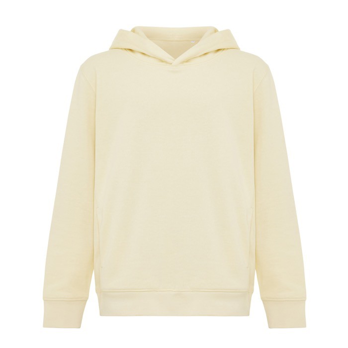 Sudadera infantil de algodón recicladocon capucha 280 g/m2 Iqoniq color amarillo claro Sudadera infantil de algodón recicladocon capucha 280 g/m2 Iqoniq color amarillo claro