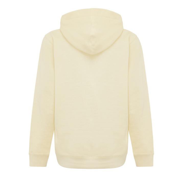 Sudadera infantil de algodón recicladocon capucha 280 g/m2 Iqoniq color amarillo claro segunda vista Sudadera infantil de algodón recicladocon capucha 280 g/m2 Iqoniq color amarillo claro segunda vista