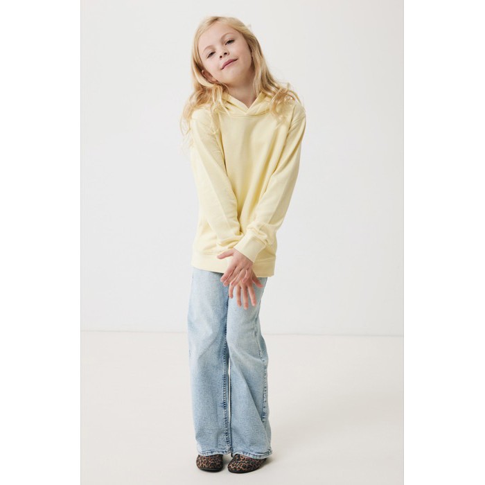 Sudadera infantil de algodón recicladocon capucha 280 g/m2 Iqoniq color amarillo claro Sudadera infantil de algodón recicladocon capucha 280 g/m2 Iqoniq color amarillo claro
