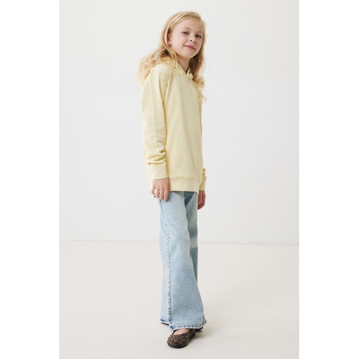 Sudadera infantil de algodón recicladocon capucha 280 g/m2 Iqoniq color amarillo claro Sudadera infantil de algodón recicladocon capucha 280 g/m2 Iqoniq color amarillo claro
