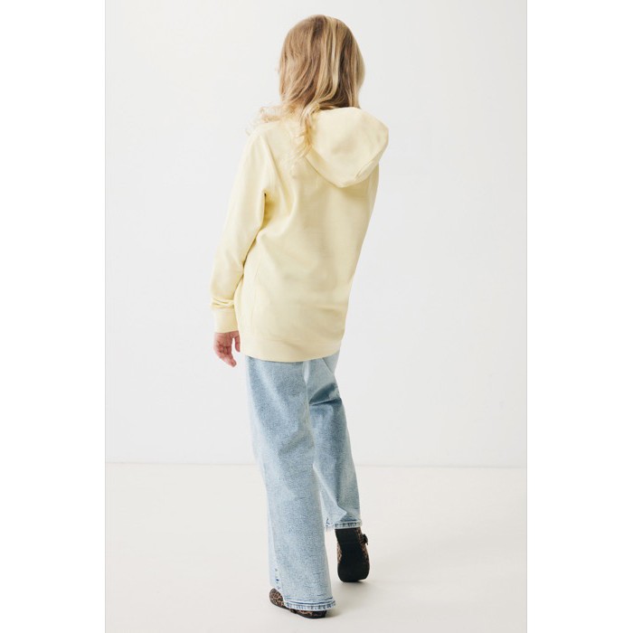 Sudadera infantil de algodón recicladocon capucha 280 g/m2 Iqoniq color amarillo claro Sudadera infantil de algodón recicladocon capucha 280 g/m2 Iqoniq color amarillo claro