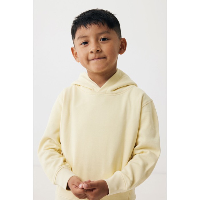 Sudadera infantil de algodón recicladocon capucha 280 g/m2 Iqoniq color amarillo claro Sudadera infantil de algodón recicladocon capucha 280 g/m2 Iqoniq color amarillo claro