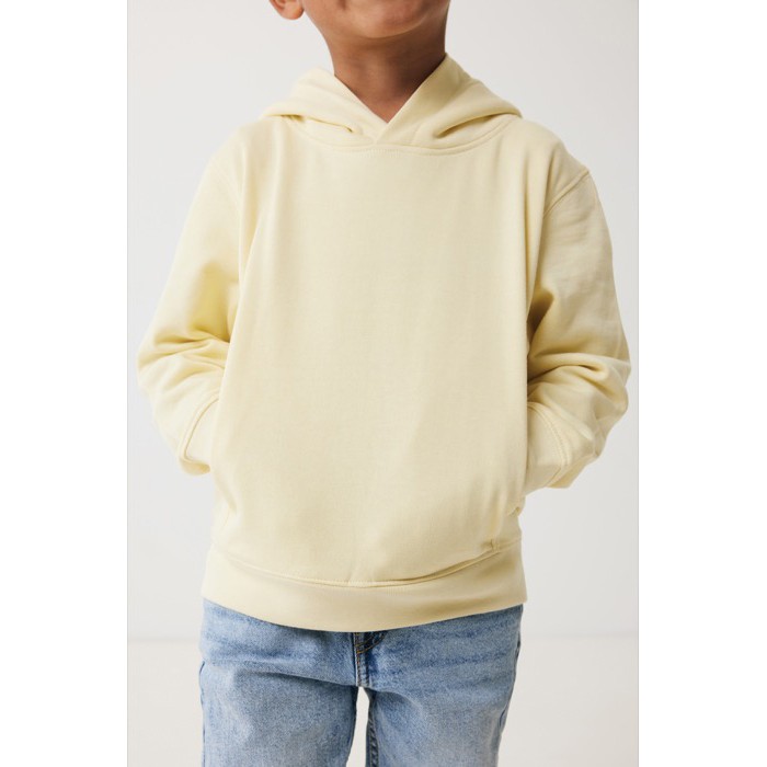 Sudadera infantil de algodón recicladocon capucha 280 g/m2 Iqoniq color amarillo claro Sudadera infantil de algodón recicladocon capucha 280 g/m2 Iqoniq color amarillo claro