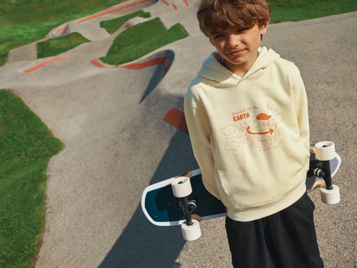 Sudadera infantil de algodón recicladocon capucha 280 g/m2 Iqoniq color amarillo claro Sudadera infantil de algodón recicladocon capucha 280 g/m2 Iqoniq color amarillo claro