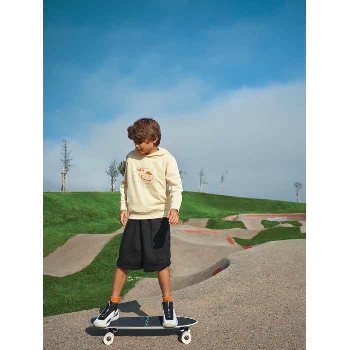 Sudadera infantil de algodón recicladocon capucha 280 g/m2 Iqoniq color amarillo claro Sudadera infantil de algodón recicladocon capucha 280 g/m2 Iqoniq color amarillo claro