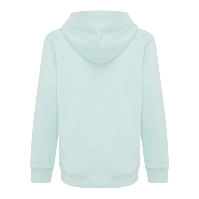 Sudadera infantil de algodón recicladocon capucha 280 g/m2 Iqoniq color verde menta segunda vista Sudadera infantil de algodón recicladocon capucha 280 g/m2 Iqoniq color verde menta segunda vista