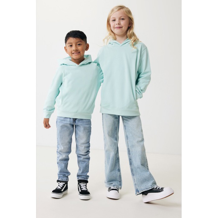 Sudadera infantil de algodón recicladocon capucha 280 g/m2 Iqoniq color verde menta Sudadera infantil de algodón recicladocon capucha 280 g/m2 Iqoniq color verde menta