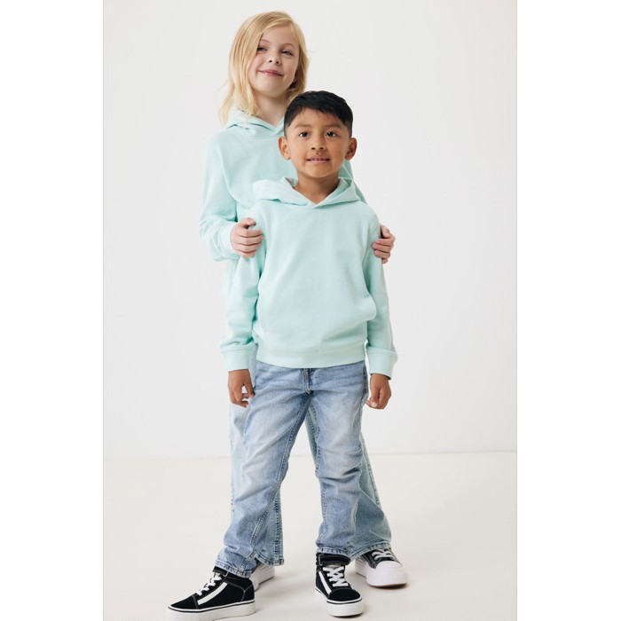 Sudadera infantil de algodón recicladocon capucha 280 g/m2 Iqoniq color verde menta Sudadera infantil de algodón recicladocon capucha 280 g/m2 Iqoniq color verde menta