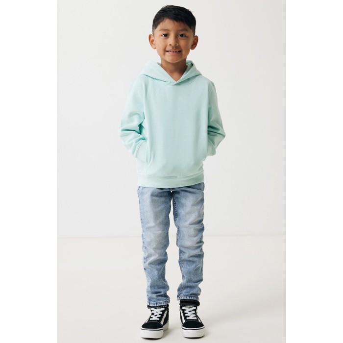 Sudadera infantil de algodón recicladocon capucha 280 g/m2 Iqoniq color verde menta Sudadera infantil de algodón recicladocon capucha 280 g/m2 Iqoniq color verde menta