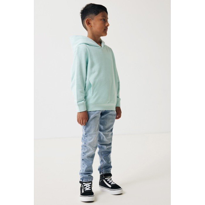 Sudadera infantil de algodón recicladocon capucha 280 g/m2 Iqoniq color verde menta Sudadera infantil de algodón recicladocon capucha 280 g/m2 Iqoniq color verde menta