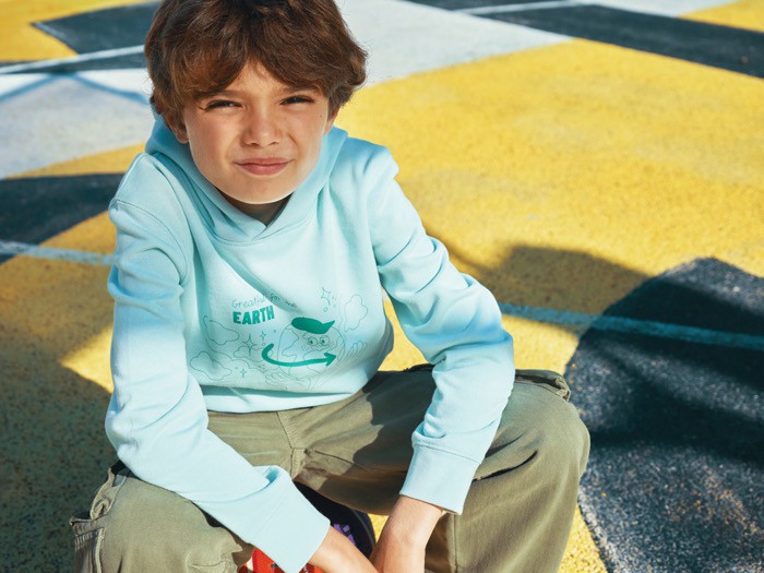 Sudadera infantil de algodón recicladocon capucha 280 g/m2 Iqoniq color verde menta Sudadera infantil de algodón recicladocon capucha 280 g/m2 Iqoniq color verde menta