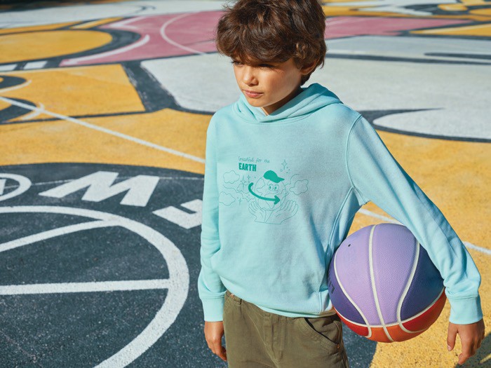Sudadera infantil de algodón recicladocon capucha 280 g/m2 Iqoniq color verde menta Sudadera infantil de algodón recicladocon capucha 280 g/m2 Iqoniq color verde menta