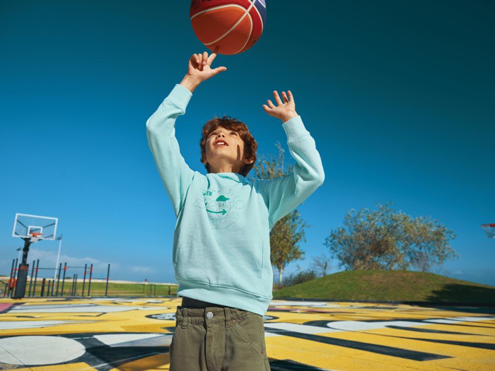 Sudadera infantil de algodón recicladocon capucha 280 g/m2 Iqoniq color verde menta Sudadera infantil de algodón recicladocon capucha 280 g/m2 Iqoniq color verde menta