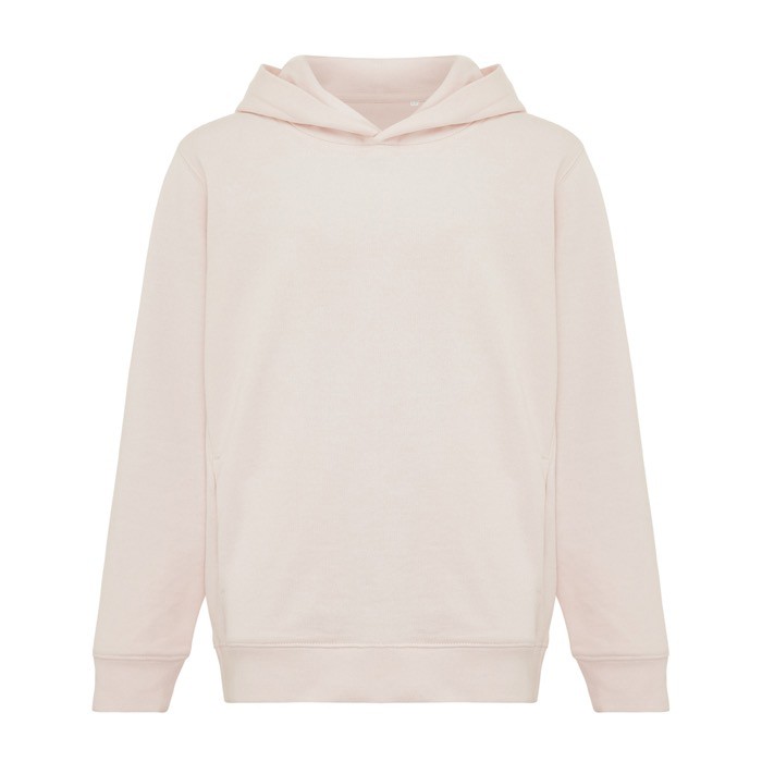 Sudadera infantil de algodón recicladocon capucha 280 g/m2 Iqoniq color rosa claro Sudadera infantil de algodón recicladocon capucha 280 g/m2 Iqoniq color rosa claro
