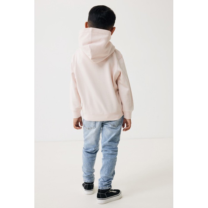 Sudadera infantil de algodón recicladocon capucha 280 g/m2 Iqoniq color rosa claro Sudadera infantil de algodón recicladocon capucha 280 g/m2 Iqoniq color rosa claro