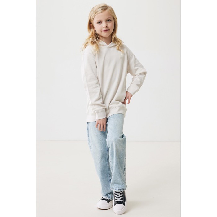 Sudadera infantil de algodón recicladocon capucha 280 g/m2 Iqoniq color blanco roto Sudadera infantil de algodón recicladocon capucha 280 g/m2 Iqoniq color blanco roto