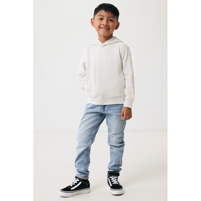 Sudadera infantil de algodón recicladocon capucha 280 g/m2 Iqoniq color blanco roto Sudadera infantil de algodón recicladocon capucha 280 g/m2 Iqoniq color blanco roto