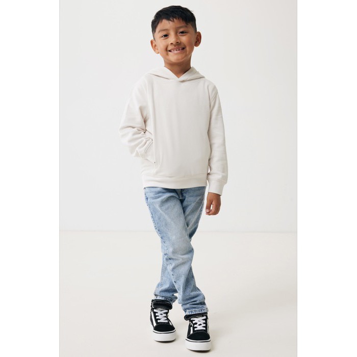 Sudadera infantil de algodón recicladocon capucha 280 g/m2 Iqoniq color blanco roto Sudadera infantil de algodón recicladocon capucha 280 g/m2 Iqoniq color blanco roto