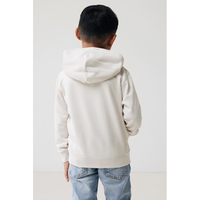 Sudadera infantil de algodón recicladocon capucha 280 g/m2 Iqoniq color blanco roto Sudadera infantil de algodón recicladocon capucha 280 g/m2 Iqoniq color blanco roto