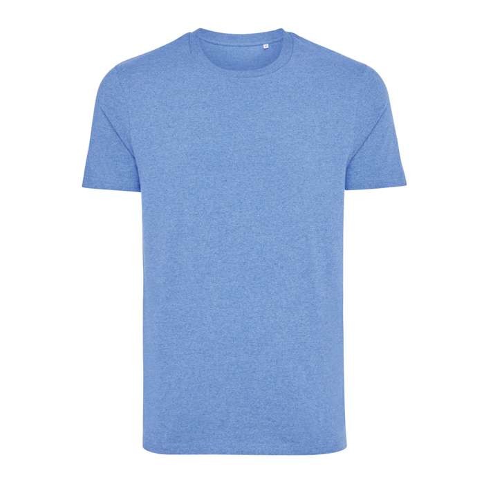 Camiseta mix algodón reciclado y orgánico 180 g/m2 Iqoniq Manuel color azul jaspeado
