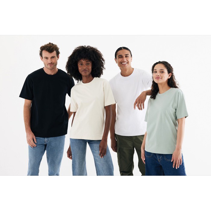 Camiseta de algodón reciclado unisex modern fit 220 g/m2 IQONIQ Nikko color negro