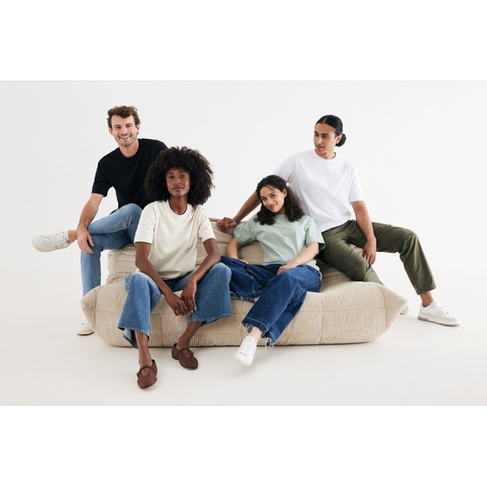 Camiseta de algodón reciclado unisex modern fit 220 g/m2 IQONIQ Nikko color negro