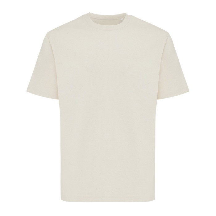 Camiseta de algodón reciclado unisex modern fit 220 g/m2 IQONIQ Nikko color beige