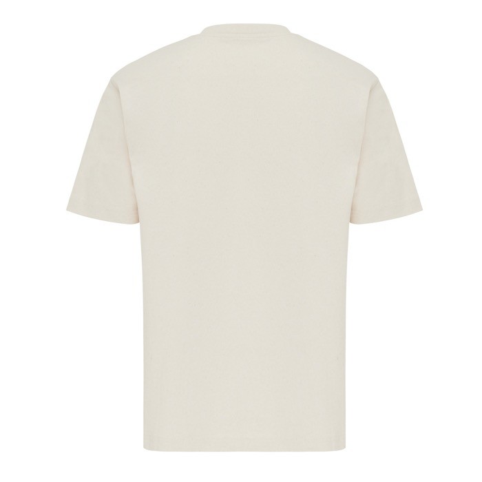 Camiseta de algodón reciclado unisex modern fit 220 g/m2 IQONIQ Nikko color beige segunda vista