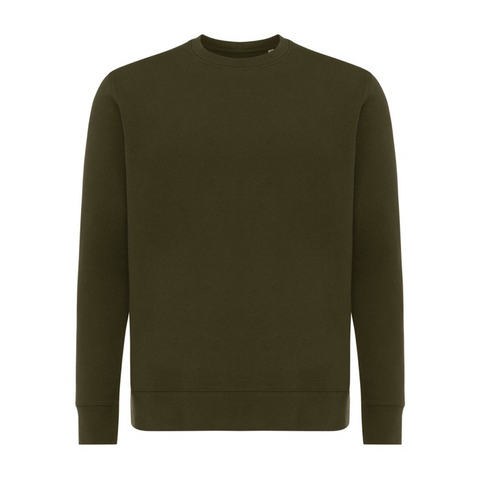 Sudadera unisex de algodón reciclado slim fit 280 g/m2 Iqoniq color caqui