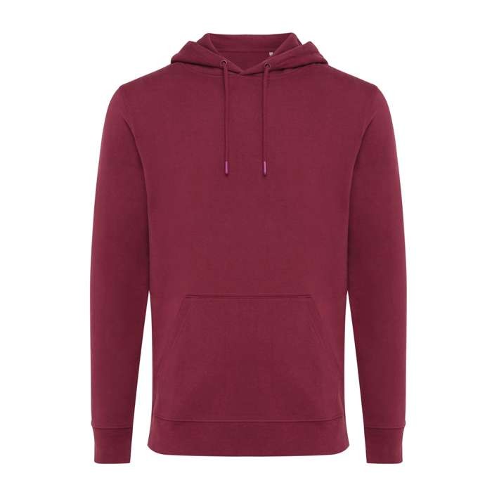 Sudadera de algodón reciclado y orgánico 340 g/m2 Iqoniq Jasper color burdeos
