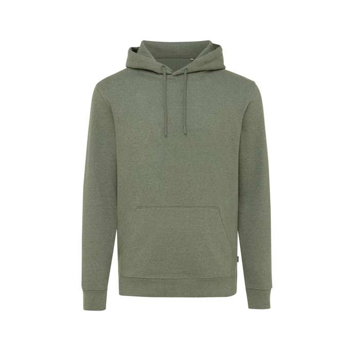 Sudadera suave sin teñir de algodón eco 340 g/m2 Iqoniq Torres color verde jaspeado